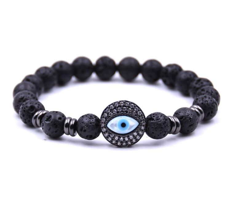 Friedman Lava Volcanic Stone Devil's Eye Bracelet Men's and Women's Essential Oil Diffusion Yoga Couple Jewelry Bracelet
