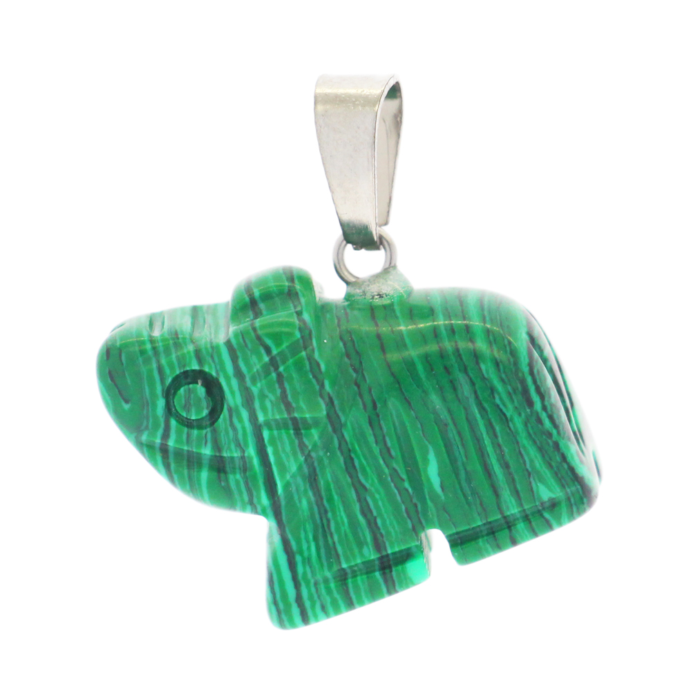 Exquisite natural gemstone pendant elephant shape agate stone 12 mixcolor gemstone pendant set