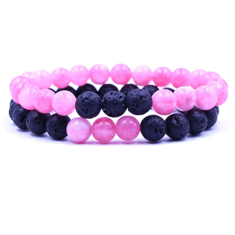 Women Men Natural Lava Rock Beads Chakra Bracelets Healing Energy Stone Meditation Mala Bracelet Fashion Essential Oil Diffuser Jewelry
