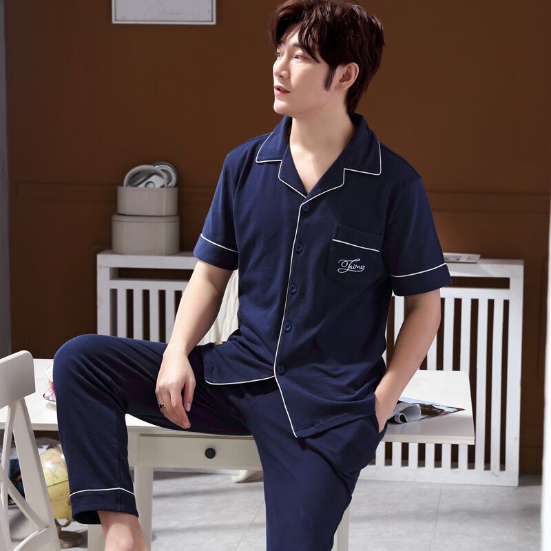 Men's Sleepwear Pyjamas Men Print Casual Plus Size Cotton Mens Lounge Wear Winter Pajamas Pijama Hombre