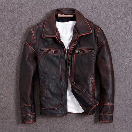 Vintage Men Leather Jacket 100% Cowhide Vintage Black Red Brown Leather Jackets Men Winter Coat Clothing M100, As pic
Vintage Men Leather Jacket 100% Cowhide Vintage Black Red Brown Leather Jackets Men Winter Coat Clothing M100, As pic