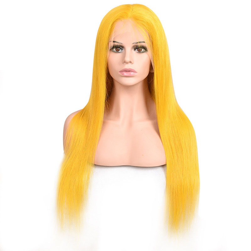 Brazilian Virgin Hair 13X4 Lace Front Wig Red Blue Plink Yellow Silky Straight 13 By 4 Wigs Remy Human Hairs 12-32inch
