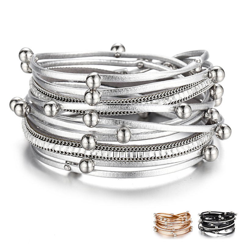 OF-LILU Multilayer Leather Bracelets For Women Trendy Design 3 Colors Beads Charm Double Wrap Bracelets & Bangles Jewelry Gift
OF-LILU Multilayer Leather Bracelets For Women Trendy Design 3 Colors Beads Charm Double Wrap Bracelets & Bangles Jewelry Gift