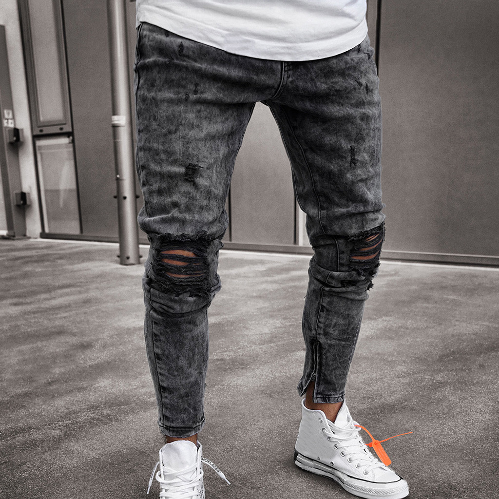 Mens Cool Designer Brand Black Jeans Mens Skinny Stretch Denim Pants Distressed Ripped Freyed Slim Fit Jeans Trousers Z402, Gray
Mens Cool Designer Brand Black Jeans Mens Skinny Stretch Denim Pants Distressed Ripped Freyed Slim Fit Jeans Trousers Z402, Gray