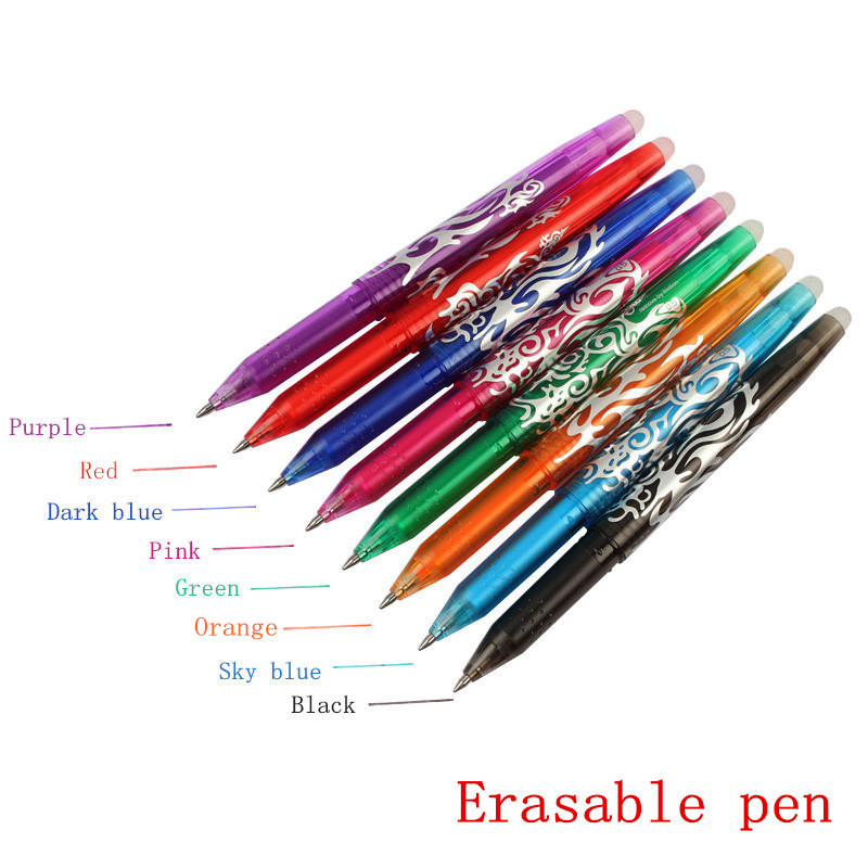 8PCS/LOT Erasable Pen Colorful 8 Colors Gel Pens For School Office Creative Drawing Tools Student Writing Point 0.5mm Stationery
