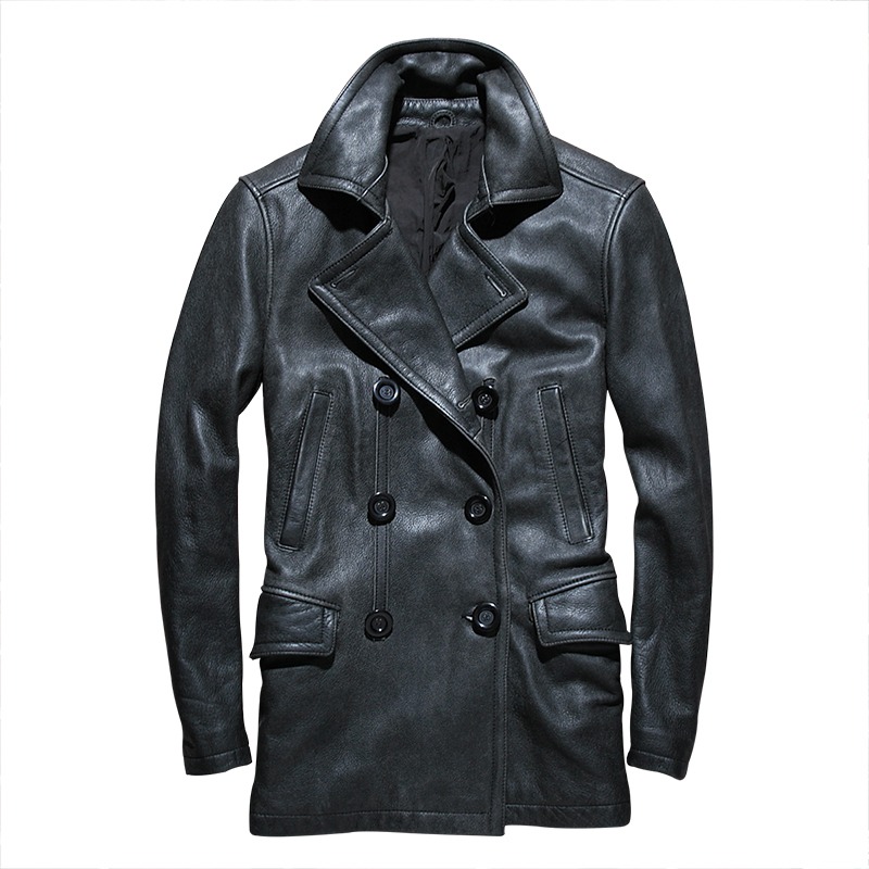 Factory 2019 New Men Vintage Black Cow skin Genuine Leather Jacket Smart Casual Cowhide Double breasted Jacket Winter Coats
Factory 2019 New Men Vintage Black Cow skin Genuine Leather Jacket Smart Casual Cowhide Double breasted Jacket Winter Coats
