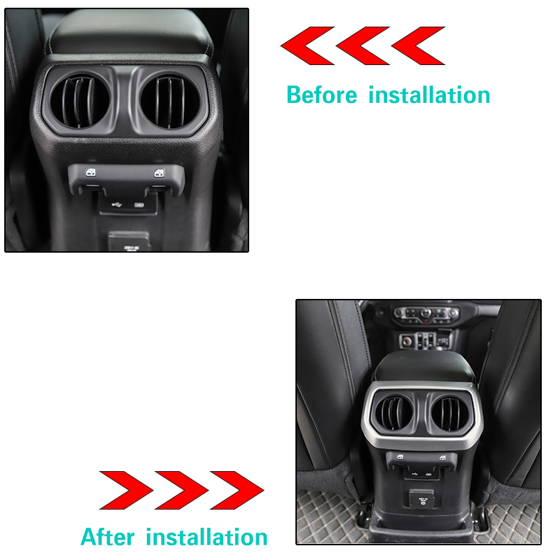 Car Rear Exhaust Vent Decorative Cover Silver For Jeep Wrangler JL 2018 Factory Outlet High Quatlity Auto Internal Accessories