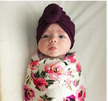 Children hat Cute Turban Hats for Baby Girls Vintage Soft Bun Knot Infant Toddler Baby Cap Newborn Hat India Hat