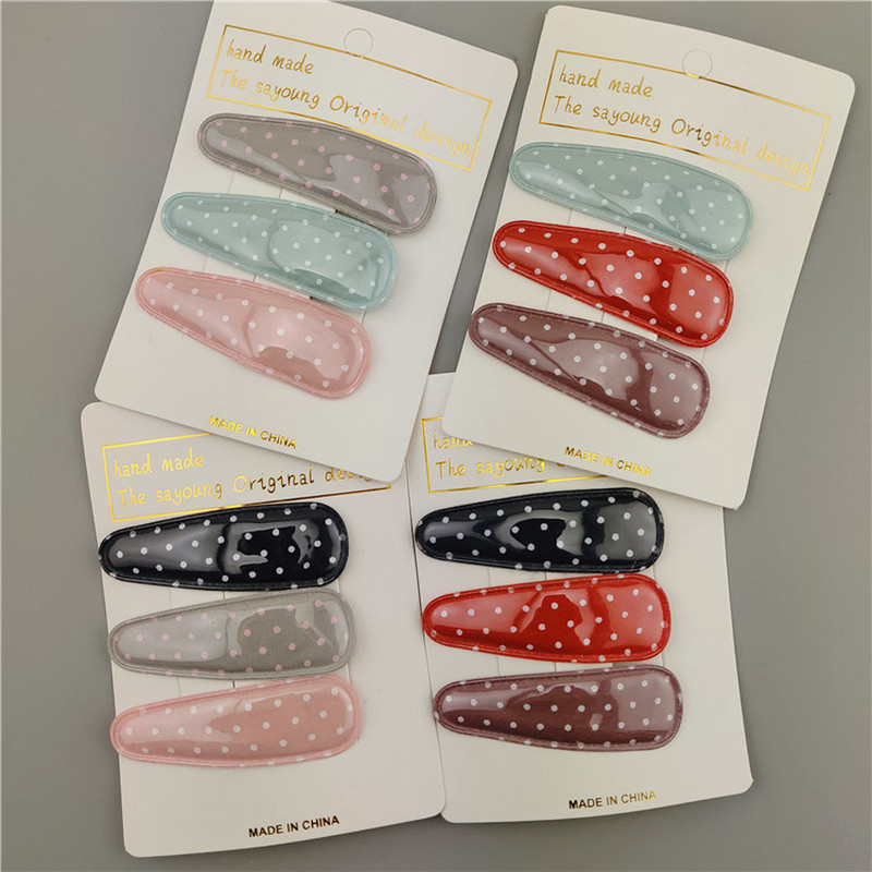 3 Pcs Korean Children Simple Cute Dot Glossy Imitation Leather BB Clip Fashion Sweet Girl Baby Hairpins Hair Accessories
3 Pcs Korean Children Simple Cute Dot Glossy Imitation Leather BB Clip Fashion Sweet Girl Baby Hairpins Hair Accessories