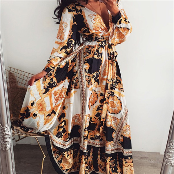 2020 Women Boho Wrap Summer Lond Dress Holiday Maxi Loose Sundress Floral Print V-neck Long Sleeve Elegante Dresses Cocktail Party, Black;gray
2020 Women Boho Wrap Summer Lond Dress Holiday Maxi Loose Sundress Floral Print V-neck Long Sleeve Elegante Dresses Cocktail Party, Black;gray