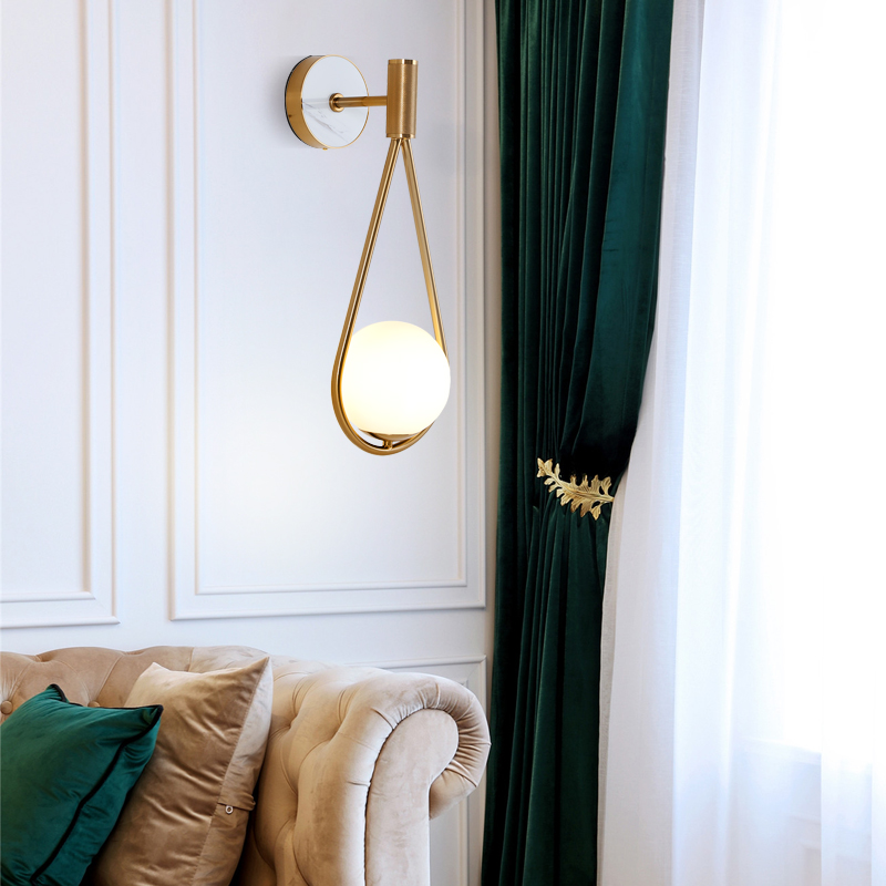 Nordic wall lamp postmodern contracted glass sitting room corridor balcony fashion creative stair bedroom bedside lamps