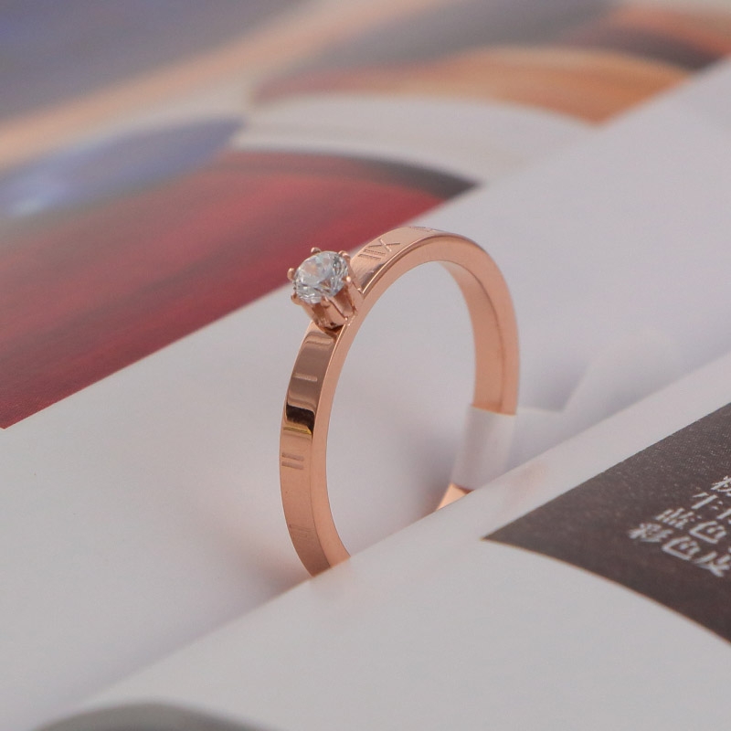 Wholesale-Roman fashion new brand high quality women charm ring Single drill couple love ring size 6-9 ring