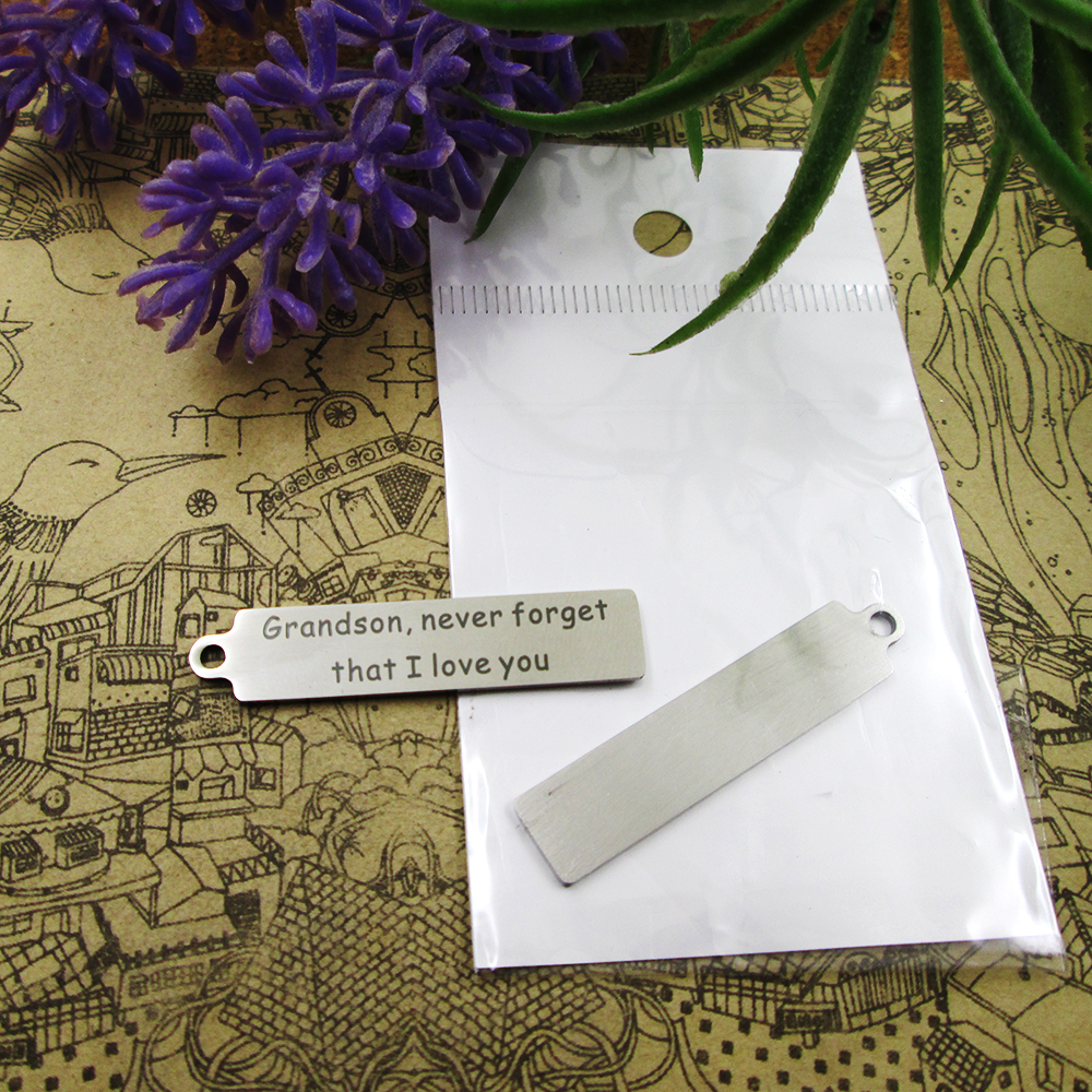 40pcs--"Grandson never forget that I love you"stainless steel charms more style for choosing DIY Charms pendants for necklace
40pcs--"Grandson never forget that I love you"stainless steel charms more style for choosing DIY Charms pendants for necklace