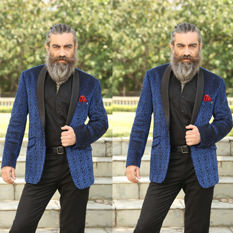 Gentlemen Fashion Groom Wear For Wedding Royal Blue Shawl Lapel Men Blazer Only One Jacket Custom Made