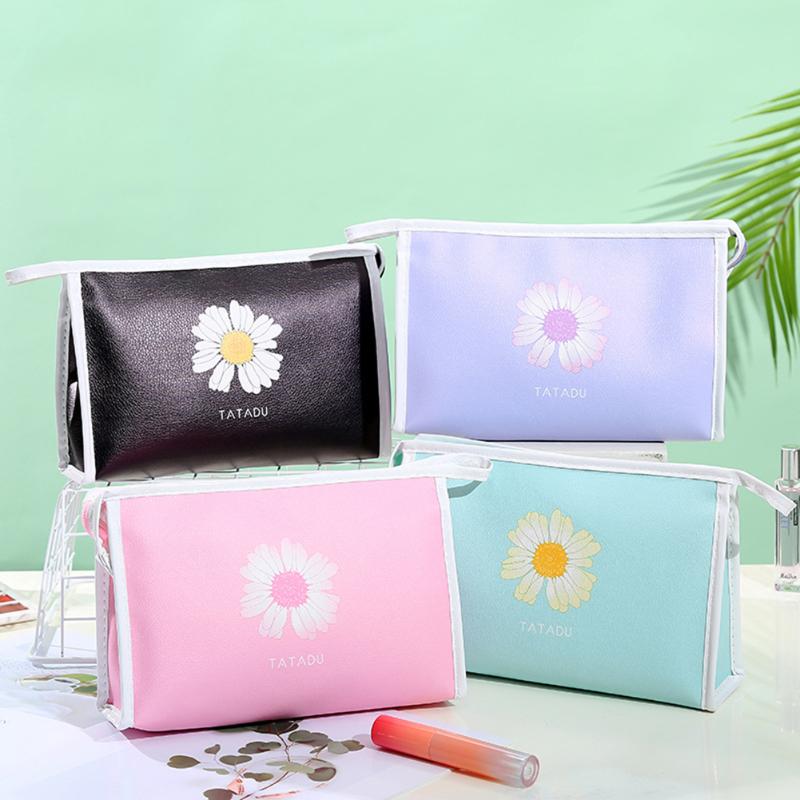 Women Cute Small Daisies Print Cosmetic Bags Storage Pouch Makeup Organizer Toiletry Bag PU Leather Zipper Travel Cosmetic Cases, Black
Women Cute Small Daisies Print Cosmetic Bags Storage Pouch Makeup Organizer Toiletry Bag PU Leather Zipper Travel Cosmetic Cases, Black