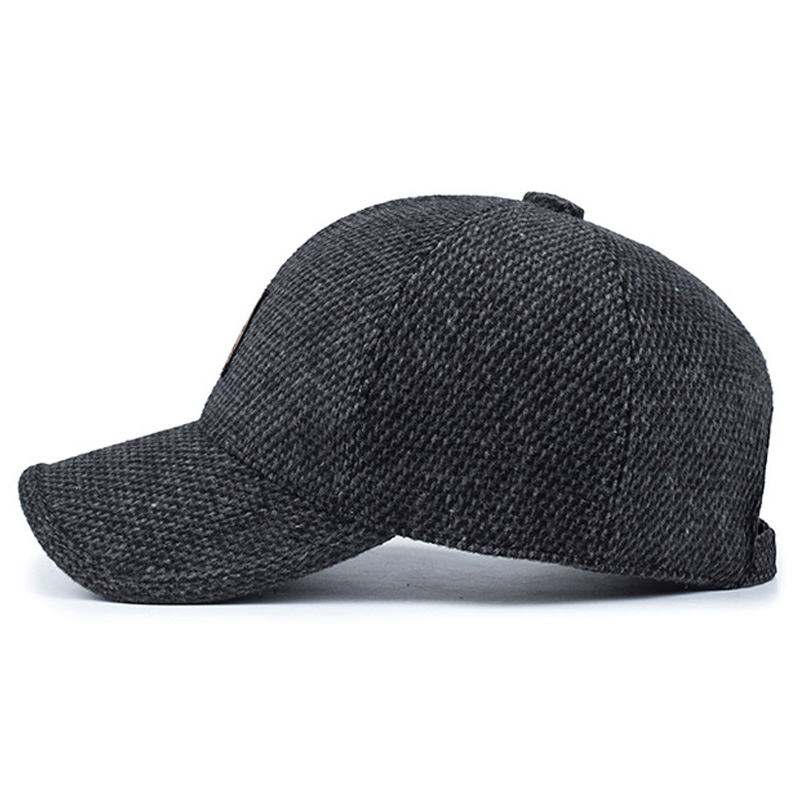woolen knitted design winter baseball cap for men women warm casual male outdoor cycling ski Hats with earflaps
