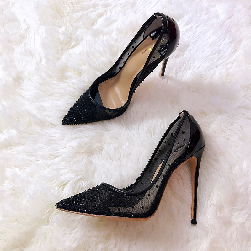 Casual Designer Sexy lady fashion women pumps black mesh crystal Rhinestone point toe stiletto high heels shoes brand new stripper 12cm 10cm, Black 12cm
Casual Designer Sexy lady fashion women pumps black mesh crystal Rhinestone point toe stiletto high heels shoes brand new stripper 12cm 10cm, Black 12cm