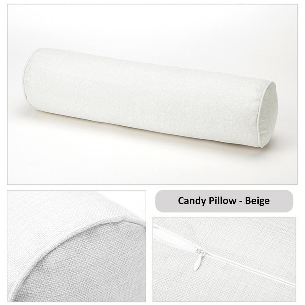 Removable Solid Color Round Cervical Pillow Bed Roll Cushion Head Leg Back Support Light Travel Column Pillow