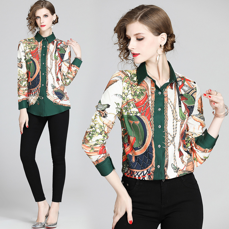 Wholesale Spring Summer Fall Runway Vintage Print Collar Button Front Long Sleeve Womens Ladies Party Casual Top Shirt Blouse, As pic
Wholesale Spring Summer Fall Runway Vintage Print Collar Button Front Long Sleeve Womens Ladies Party Casual Top Shirt Blouse, As pic
