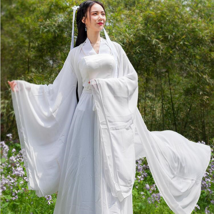 Studio Work Film TV ancient costume Legend Stars Same Item Hanfu Cosplay female Chinese Hanfu costume yellow White tailed Outfit