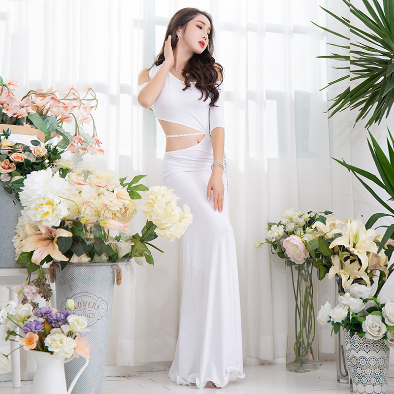 Women Sexy One Piece Cotton Belly Dance Costume High Slit Long Dress Dancer'S Fashion Bellydance Practice Dresses M/L 3078, As picture
Women Sexy One Piece Cotton Belly Dance Costume High Slit Long Dress Dancer'S Fashion Bellydance Practice Dresses M/L 3078, As picture