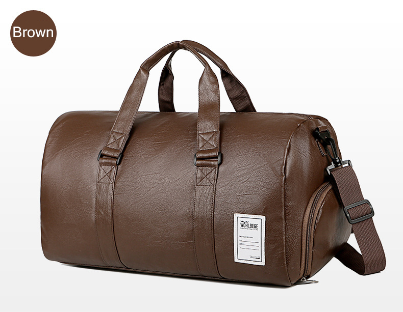 PU Leather Travel Bags Men's Fitness Bag Clothes Storage Handbag Waterproof Sports Yoga Gym Bags Women Luggage Duffle Shoe Bag