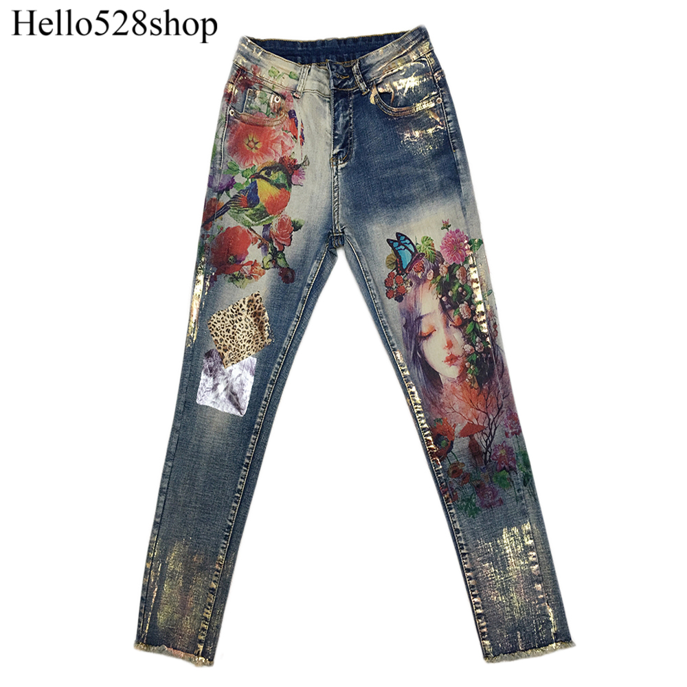 Fashion Vintage Sequined Boyfriend Heavy Printing Color Stamping Stretch Designer Jeans Skinny Jeggings Pants Painted Quality Cotton, Black;white
Fashion Vintage Sequined Boyfriend Heavy Printing Color Stamping Stretch Designer Jeans Skinny Jeggings Pants Painted Quality Cotton, Black;white