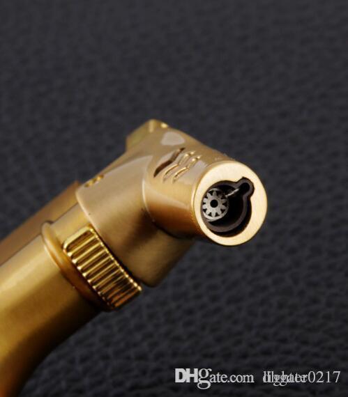 2pcs metal Classic Cigarette lighter Butane Jet Flame torch Metal Windproof butane Gas Lighter best glass bong accessories W260202