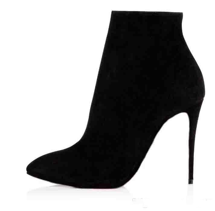 Bottoms Red Designer 100Mm Heels Women Boots Leather Ankle …