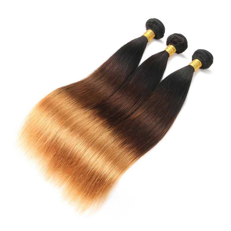 Malaysian Human 1B/4/30 Three Tones Color Straight Hair Products 10-28Inch 3 Bundles 1B 4 30 Ruyibeauty
