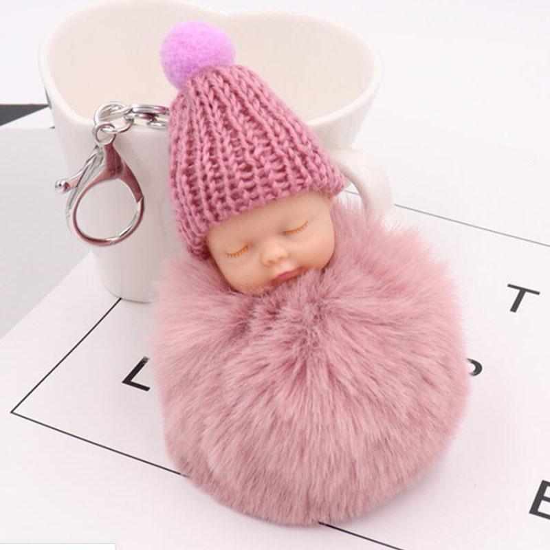 15pcs/Lot Boutique Cute Sleeping Doll Key Chain Lady Plush Bag Car Accessories Gift Wedding Souvenir Giveaways for Guests Charm Keychain