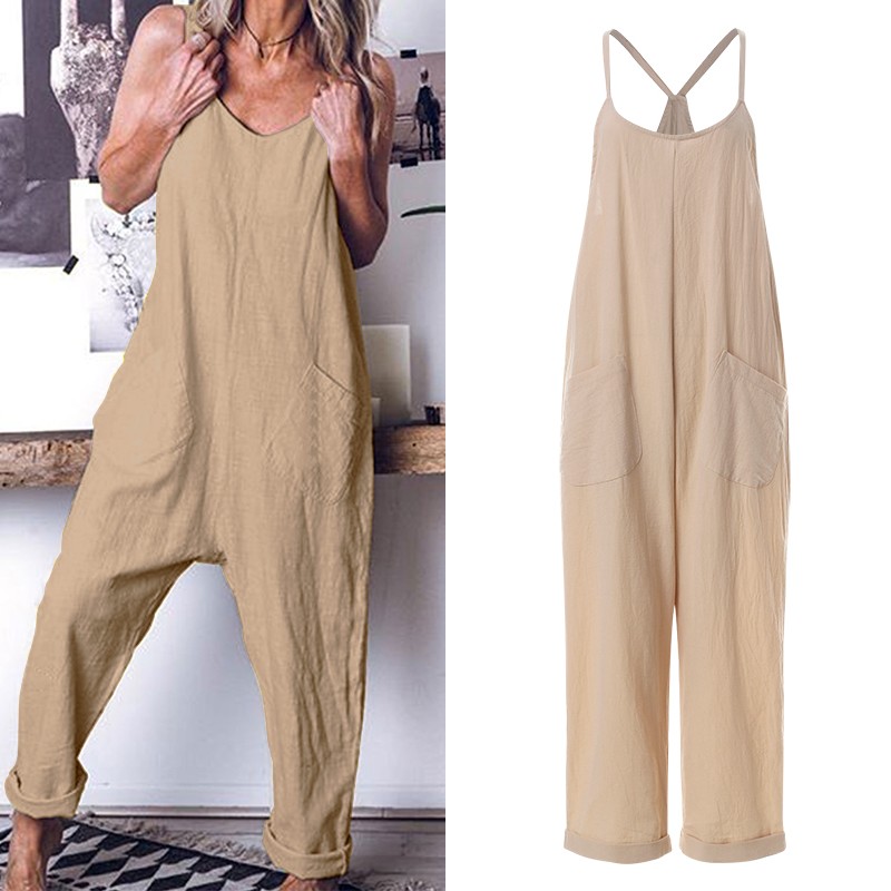 Stylish Linen Overalls Women' Summer Jumpsuits 2020 ZANZEA Casual Strap Playsuits Female Backless Rompers Oversized Turnip Pant, Black
Stylish Linen Overalls Women' Summer Jumpsuits 2020 ZANZEA Casual Strap Playsuits Female Backless Rompers Oversized Turnip Pant, Black