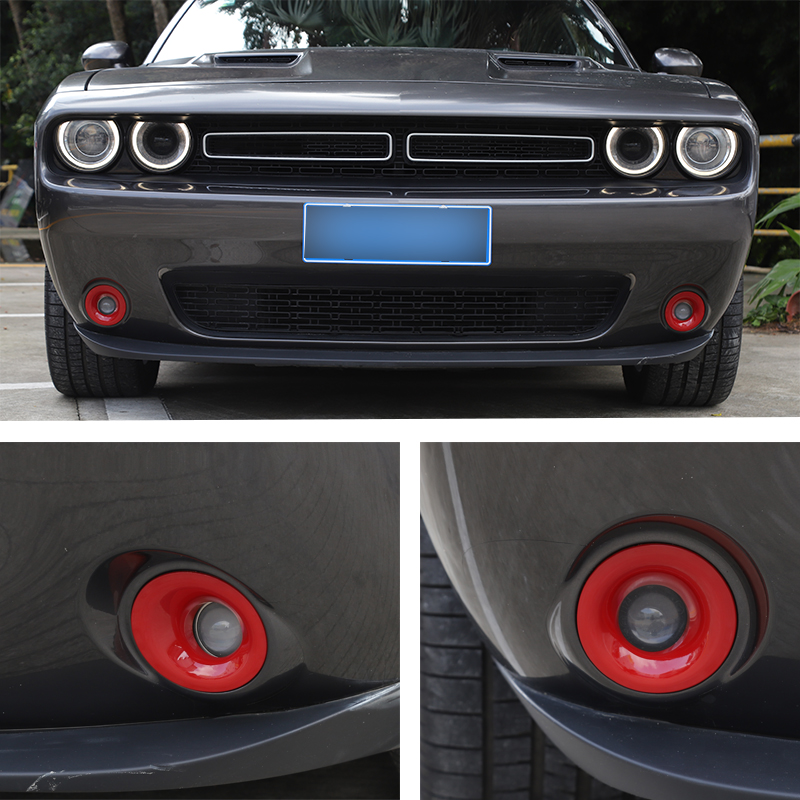 Car Front Fog Light lamp Frame ABS Decoration Cover For Dodge Challenger UP Factory Outlet Car Interior Accessories