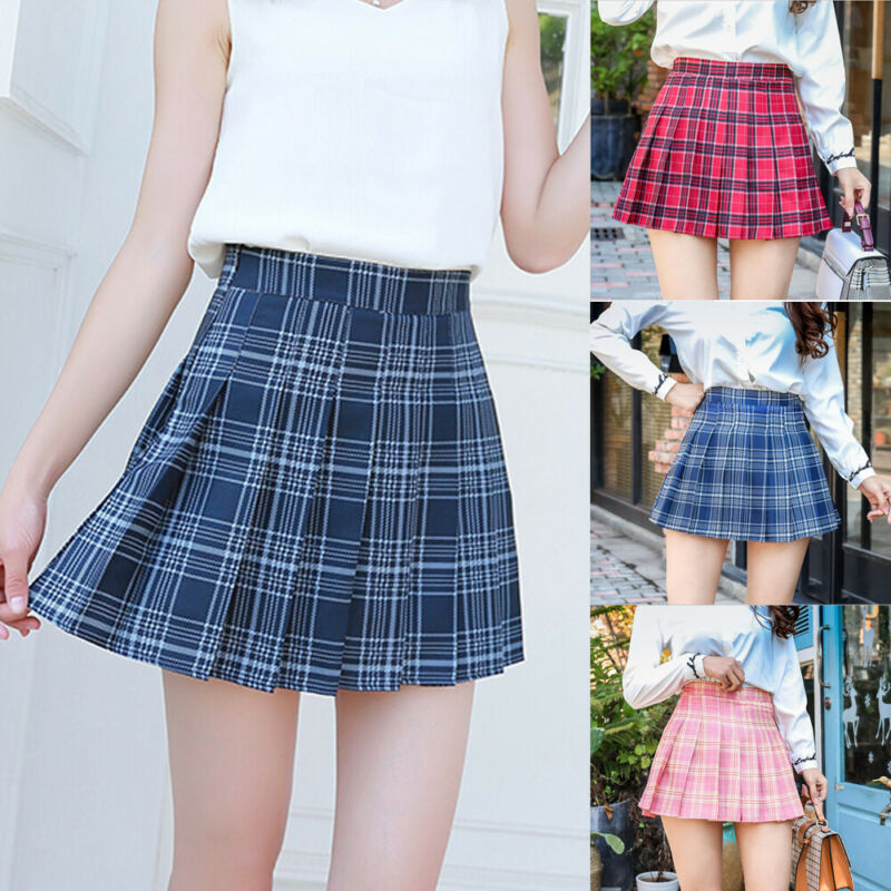 Women Plaid High Waist Tennis Skirt Flared Pleated School Short Skirt Summer Fashion Tight Preppy Style Girls Mini Pleated
Women Plaid High Waist Tennis Skirt Flared Pleated School Short Skirt Summer Fashion Tight Preppy Style Girls Mini Pleated
