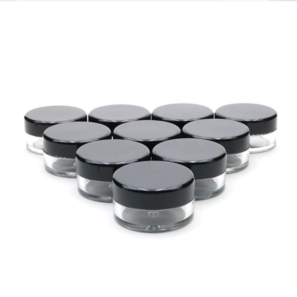 5G/5ML High Quality Clear Plastic Cosmetic Container Jars With Black Lids Cosmetic Cream Pot Makeup Eye Shadow Nails Powder Jewelry Bottle