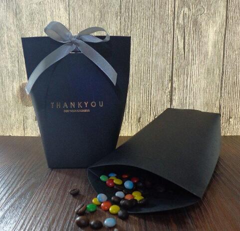 Thank You Merci Gift Wrap Gift Bag Wedding Birthiday Party Favours Bags Handmade Item Bag Candy Jewelry Necktie Packaging Foldable BoxGB1593