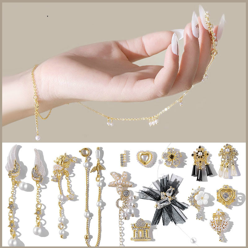Alloy Zircon Nail Art Decoration Luxury Rhinestones Crystal Dangle Chains Tassel/Heart/Wing/Flower Charm Lace Jewelry Ornaments
Alloy Zircon Nail Art Decoration Luxury Rhinestones Crystal Dangle Chains Tassel/Heart/Wing/Flower Charm Lace Jewelry Ornaments