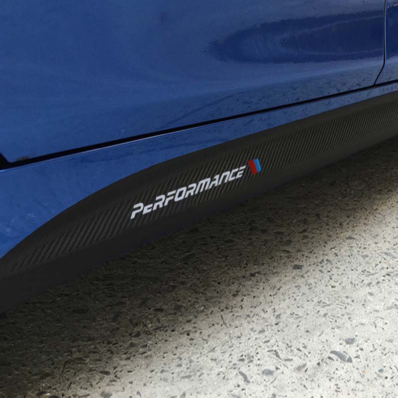 Car Styling Car Door Side Strips Sticker for bmw M Performance for BMW Motorsport Black Carbon Fiber Decals 5D Exterior Decoration