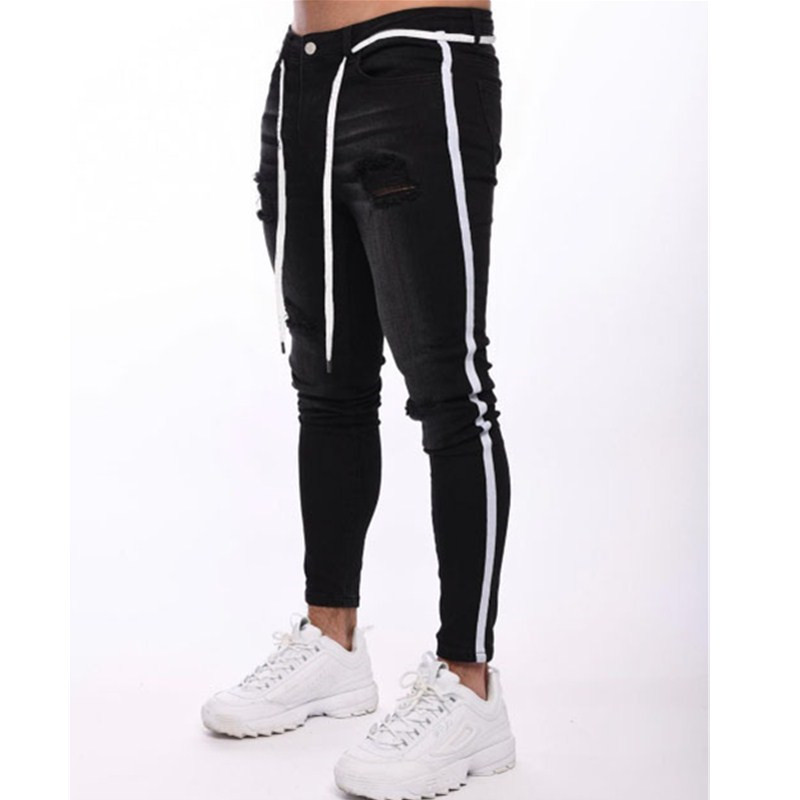 Men Painted Denim Jean Straight Ripped Distressed Knee Patch Side Ribbon Line Denim Pants Stretch Skinny Jeans, Blue
Men Painted Denim Jean Straight Ripped Distressed Knee Patch Side Ribbon Line Denim Pants Stretch Skinny Jeans, Blue
