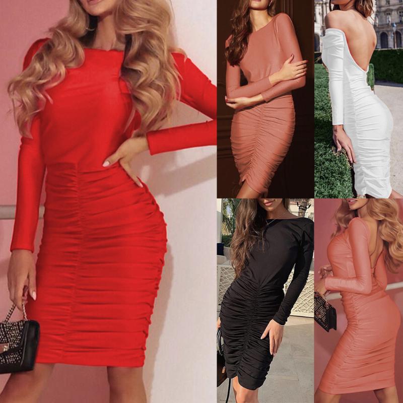 Fashion Backless Dress Women' Sexy Solid O-Neck Irregular Hem Long Sleeves Dresses Bodycon Dress vestidos de fiesta de noche@45
Fashion Backless Dress Women' Sexy Solid O-Neck Irregular Hem Long Sleeves Dresses Bodycon Dress vestidos de fiesta de noche@45