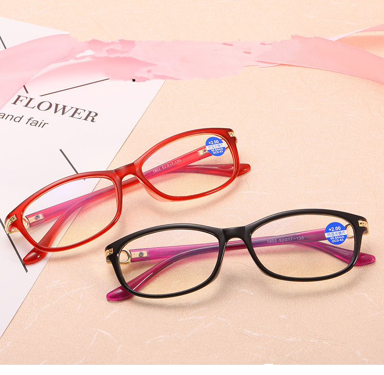Oval Full Frame Women's Fashion reading glasses Metal hinge of film resin lens for anti blue presbyopic glasses 1802
Oval Full Frame Women's Fashion reading glasses Metal hinge of film resin lens for anti blue presbyopic glasses 1802