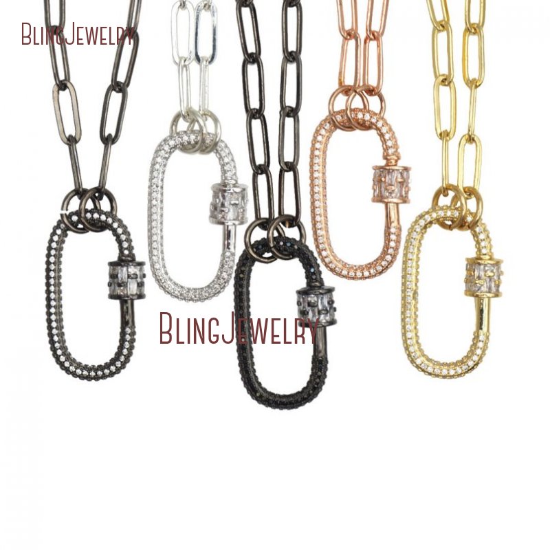 Chains Paper Clip Chain Choker Necklace Baguette Oval CZ Carabiner Lock Screw Clasp NM30972
Chains Paper Clip Chain Choker Necklace Baguette Oval CZ Carabiner Lock Screw Clasp NM30972