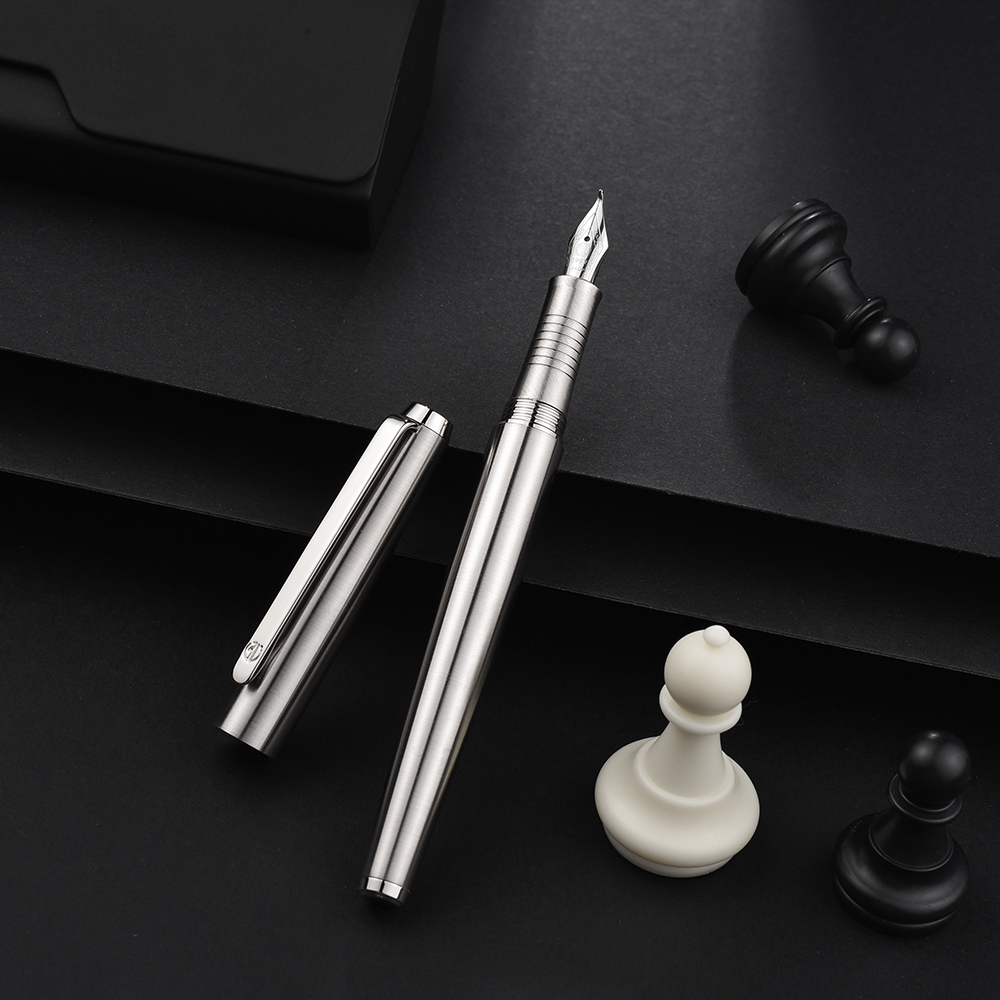 Hongdian 517S Metal Stainless Steel Silver Fountain Pen EF/F/Bent Nib Excellent Writing Gift Ink Pen for Business Office Home, As pic
Hongdian 517S Metal Stainless Steel Silver Fountain Pen EF/F/Bent Nib Excellent Writing Gift Ink Pen for Business Office Home, As pic