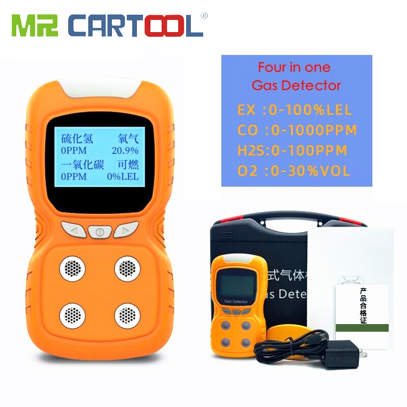Mr Cartool 4 Gas Detector Portable O2 H2S CO Combustible EX Carbon Monoxide Oxygen Gas Flammable Monitor Voice Type
Mr Cartool 4 Gas Detector Portable O2 H2S CO Combustible EX Carbon Monoxide Oxygen Gas Flammable Monitor Voice Type