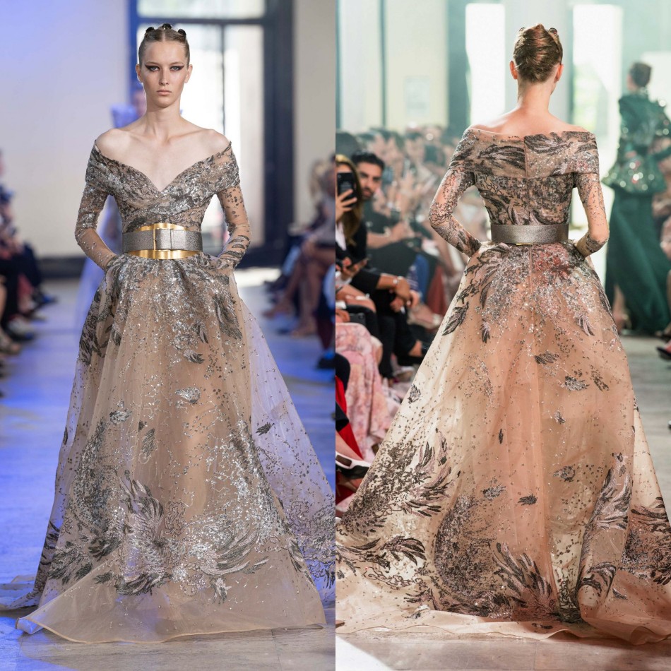 Modest ELIE SAAB Off Shoulder Long Sleeve Sweep Train A Line Evening Dresses Crystal Lace Applique Sash Formal Dresses Tulle Party Gown, Lavender
Modest ELIE SAAB Off Shoulder Long Sleeve Sweep Train A Line Evening Dresses Crystal Lace Applique Sash Formal Dresses Tulle Party Gown, Lavender