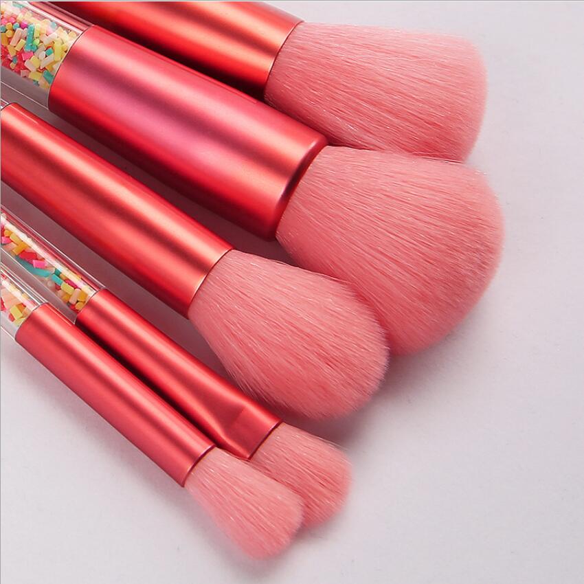 New 5pcs Lollipop Candy Unicorn Crystal Makeup Brushes Set Colorful Lovely Foundation Blending Brush Makeup Tool maquillaje