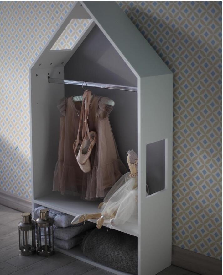 children's Cabinets clothing store display shelf Ins Nordic small house floor closet children room decoration storage photo hanger