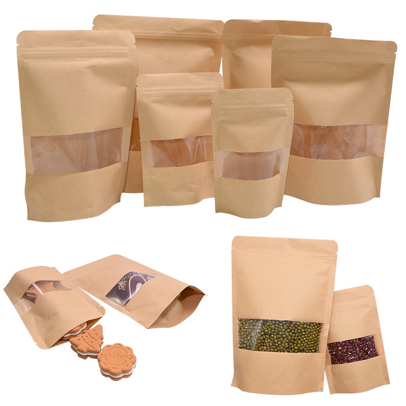 10pcs Kraft Paper Window Zipper Bags Reusable Sealing Candy Gift Dried Bag for Home Storing Packing Supplies
10pcs Kraft Paper Window Zipper Bags Reusable Sealing Candy Gift Dried Bag for Home Storing Packing Supplies