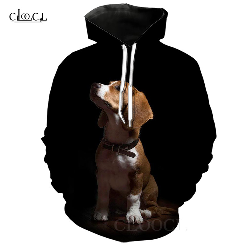 Hip Hop Mens Hoodies 3D Print Cute Puppy Long Sleeve Hooded Sweatshirts Cool Animal Dog Hoodie Fashion Streetwear Hoody Pullover