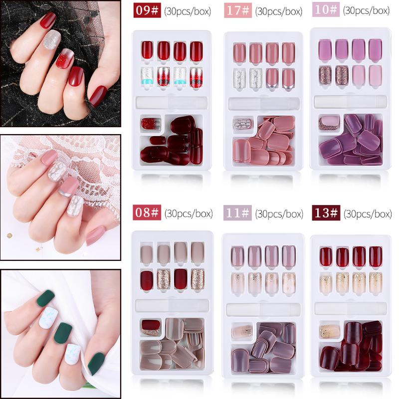 24/30Pcs/Pack Fashion New Fake Nails Reusable Stick On Nails Press on Full Cover False Nail Tips For Daily Decorations, 24pcs
24/30Pcs/Pack Fashion New Fake Nails Reusable Stick On Nails Press on Full Cover False Nail Tips For Daily Decorations, 24pcs